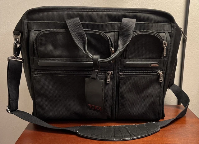 Tumi Alpha 26150D4 Ballistic Nylon Laptop Expandable Briefcase Bag Black