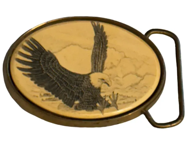 Screaming Hunting Diving American Eagle vintage solid brass Barlow belt buckle