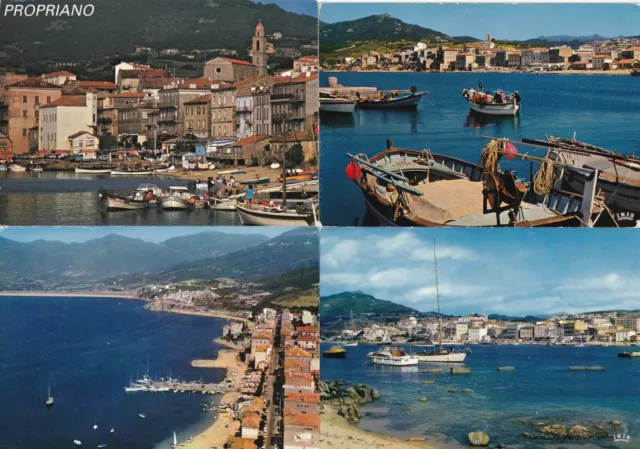 Lot de 4 cartes postales postcards 10x15cm PROPRIANO CORSE