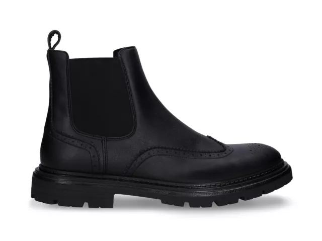 Chelsea-Boots Herren Brogue vegane Leder schwarze Stiefel Knöchel Flügelspitze