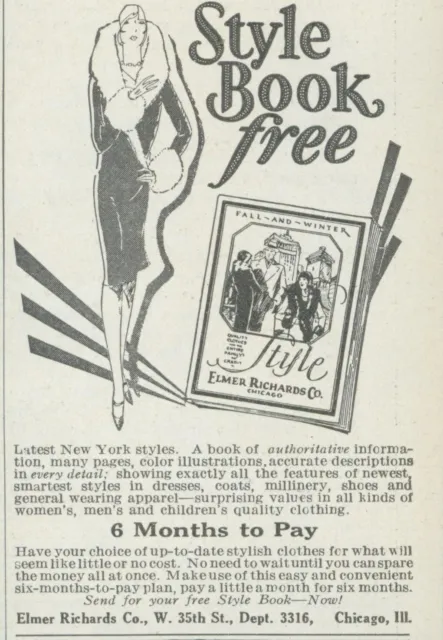 1928 Elmer Richards Free Style Book Fall Winter Fashions Vintage Print Ad PR2