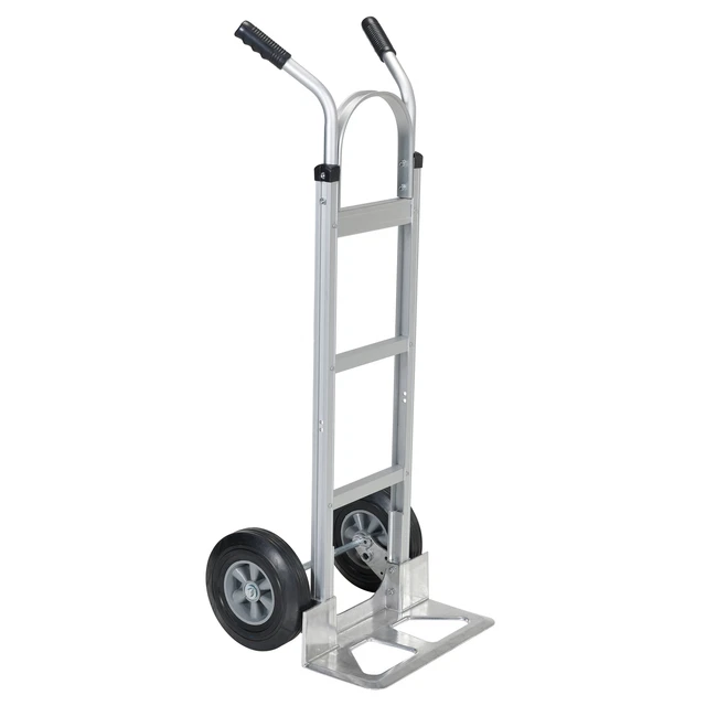 Alum Hand Truck Rubber Wheels Load Cap 500 lb Height 51.25 in Material Aluminum