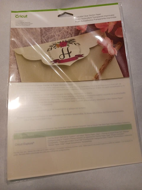 CRICUT PRINTABLE ADHESIVE Paper - Clear $7.00 - PicClick
