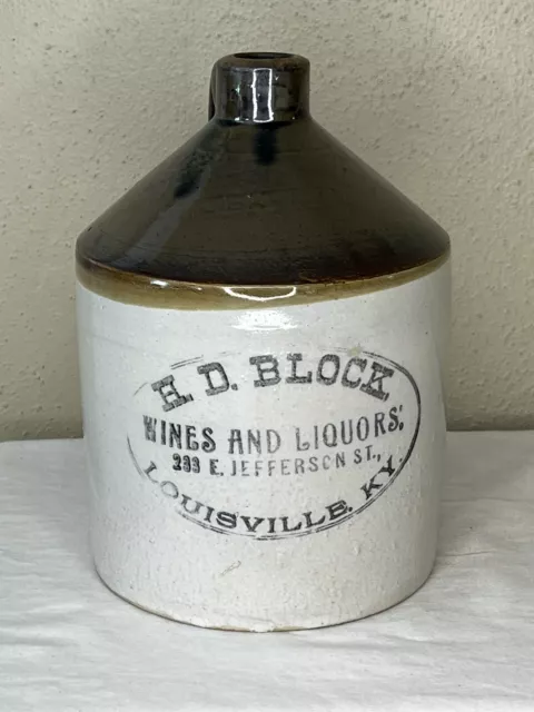 H D Block Liquors Louisville Ky Jug 1/2 Gallon Whiskey Kentucky