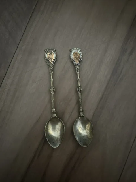 Vintage Silver Plated Souvenir Tea Spoon Ornate Handle Italy