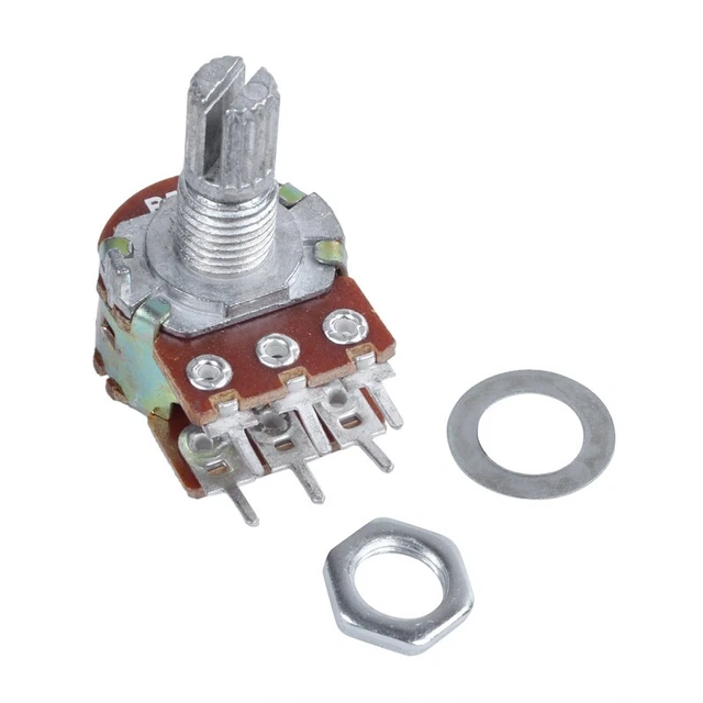 1 pz potenziometro doppio taglio argento metallo B50K 50 carati ohm 6 pin potenziometro 3,8 o2M4