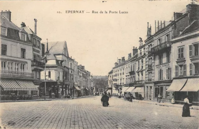 Cpa 51 Epernay Rue De La Poste Lucas