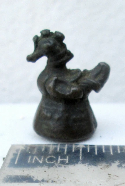 SUPER RARE! 19th Century Bronze Opium Weight Hamsa Bird 18g