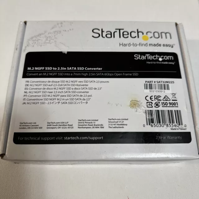 StarTech.com M.2 SSD to 2.5in SATA Adapter M.2 NGFF to SATA Converter Open Box