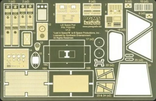 Lost in Space Space Pod Photoetch for Moebius Models Kit MOE901 - PGX103