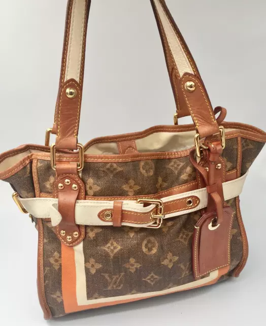 Authentic LOUIS VUITTON Monogram Tisse Rayures tote PM M56386 - Limited edition