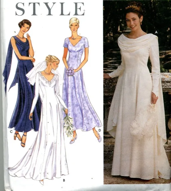 Cut Sewing Pattern Ladies Bridal Wedding Bridesmaid Dress Size 8-16 (cut to 16)