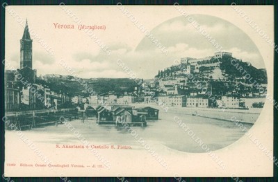 Verona Città Sant'Anastasia Castello San Pietro cartolina VK1968 