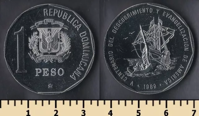 Dominicana 1 pesos 1989