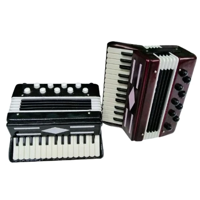 Mini Fisarmonica Legno - 6cm, Decorativa, Rosso - Foto 12