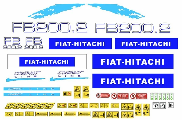 Kit Complet De Décalcomanies (autocollants) Pour Pelle Hitachi ZX38U-5A - Fabriqué En Italie, Garantie 1 An