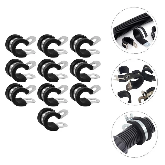 10 Pcs Collier De Serrage En Caoutchouc Acier Inoxydable Durite
