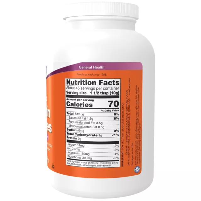 Now Foods Lecitina Gránulos 0.5kg, Cellular Y Nervioso Sistema Soporte 2