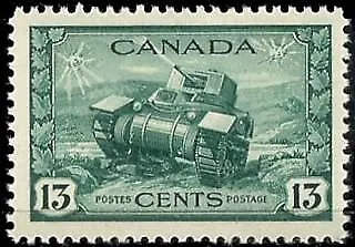 Canada Stamp #258 - Ram Tank, Canadian Army (1942) 13¢ - MNH