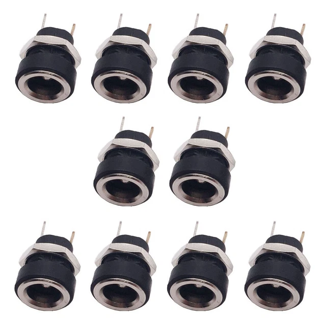 10PCS 30V 1A 5.5*2.1mm DC Power Supply Jack Socket Female Panel Mount Connector