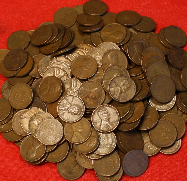 1940-S thru 1955-S Lincoln Wheat Cent Penny 50 Coin roll Circulated