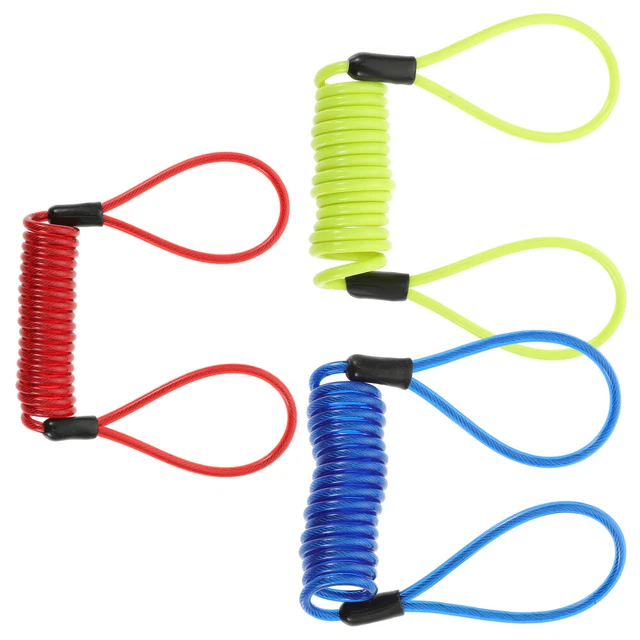 6 pz cavi di blocco disco promemoria corda bici cavo di sicurezza acciaio (rosso, giallo,