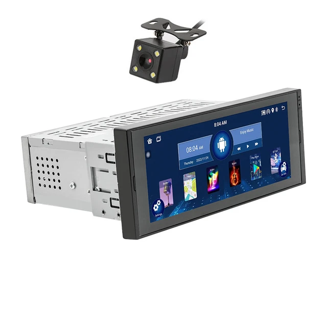 1Din Stereo Radio Car MP5 Player Touch Screen GPS WiFi BT CarPlay Android Auto