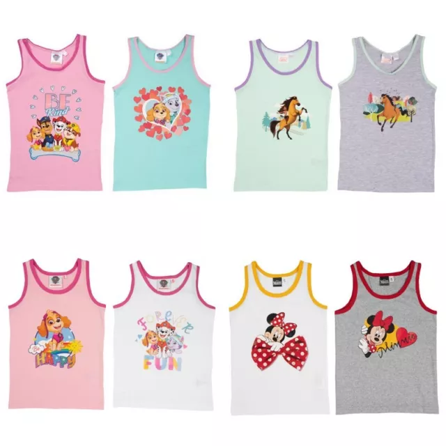 2er Pack Unterhemd Spirit Paw Patrol Minnie Mouse Hemdchen Mädchen 110 - 140
