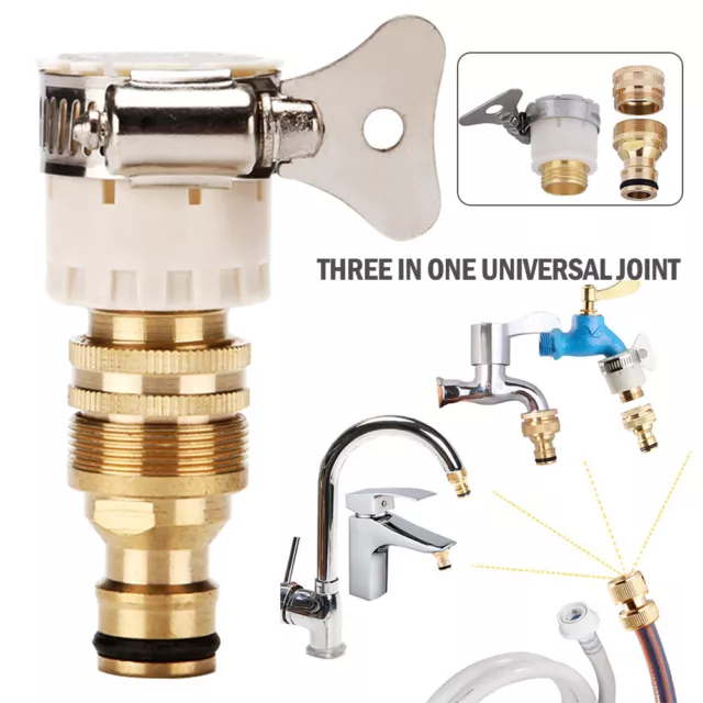 Mixer Tap Connectors To Garden Water Hose Pipe Fitting Faucet Adapter 15-23mm