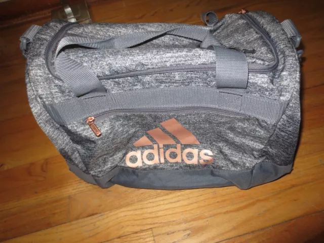 Adidas Originals  Duffle Bag gym travel carry on Gray Rose Gold NWOT