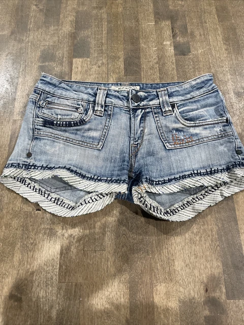 WATCH LA Vintage Blue Denim  Bermuda Cotton Stretch Jean Shorts size 1