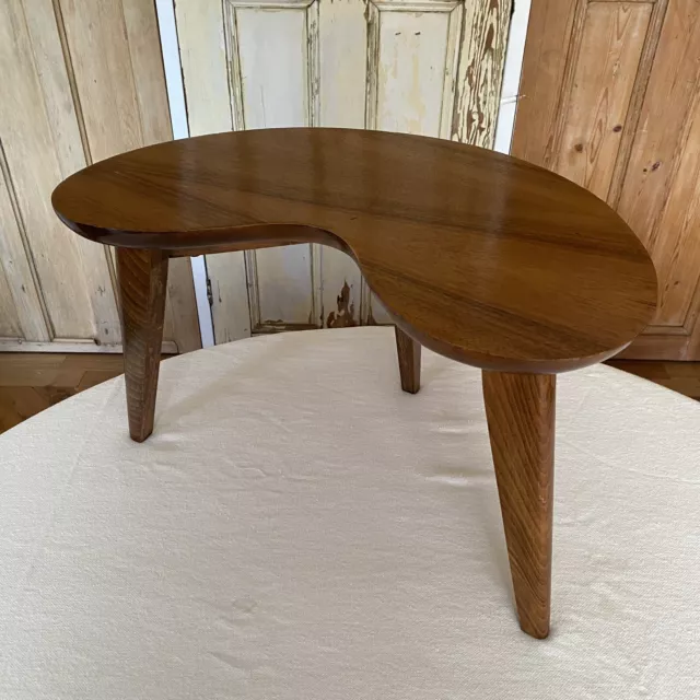 Vintage Walnut Coffee Table Kidney Shaped  Boomerang Table Sofa Table