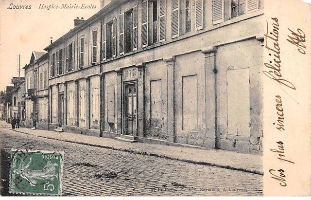 95 - SAN63473 - LOUVRES - Hospice Mairie Ecole