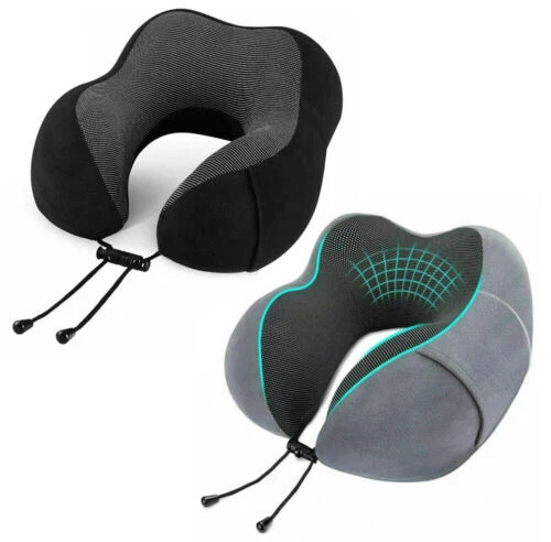 Soft Memory Foam Travel Pillow Neck Support Cushion Without Carry Bag Ear Plugs