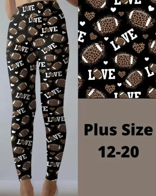 Football Love Animal Print NFL Women's Leggings TC Plus Size 12-20