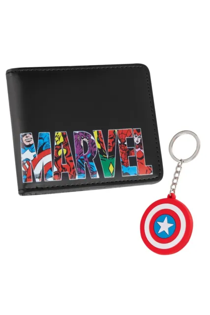Marvel Mens Keyring And Wallet Gift Set Keychain Card Slot