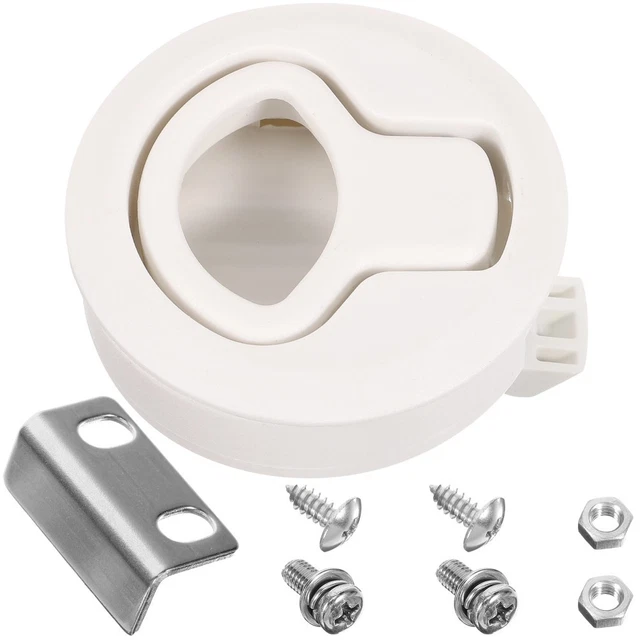 Flush Pull Hatch Latch, 6cm/2.4in Marine Boat Plastic Flush Pull Slam Latch Hatch for Marine Boat Camper RV Trailer(White