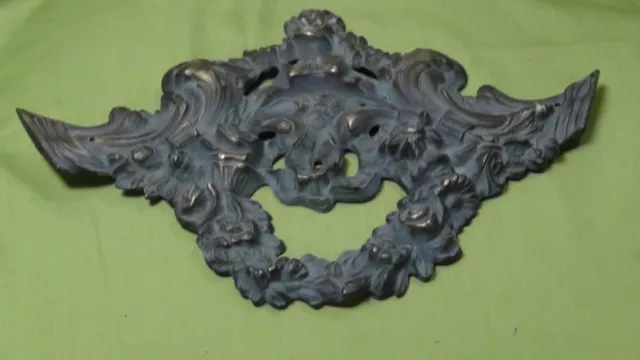ANTIQUE 19 c. FRANCE  ORNAMENTAL  BRONZE FURNITURE  HEADER ORNAMENT