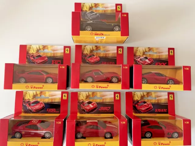 SHELL V POWER FERRARI complete set of 7 cars Brand New in Box