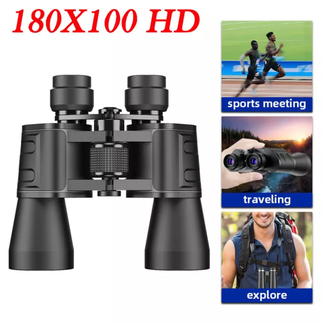 HD Military Zoom Powerful Binoculars Day/Low Night Optics Hunting+Case 180x100 2