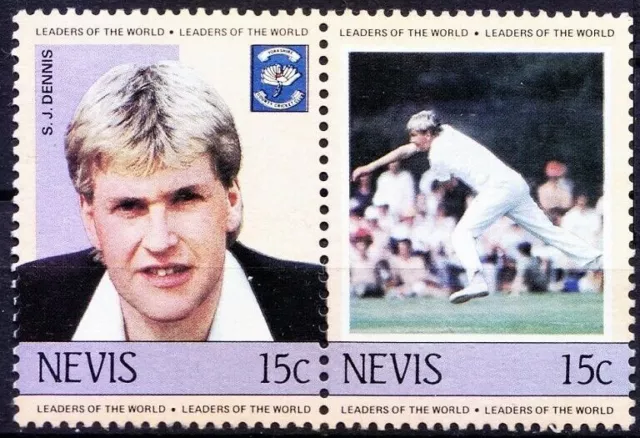 Nevis 1984 Without gum se-tenant pair, Cricket, Sports, Dennis   [Hq]