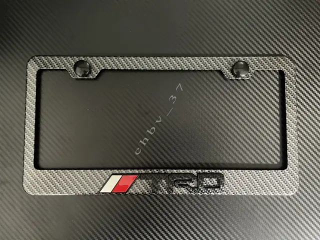 1x (black) TRD 3D Emblem (metals Carbon Fiber Style) License Plate Frame