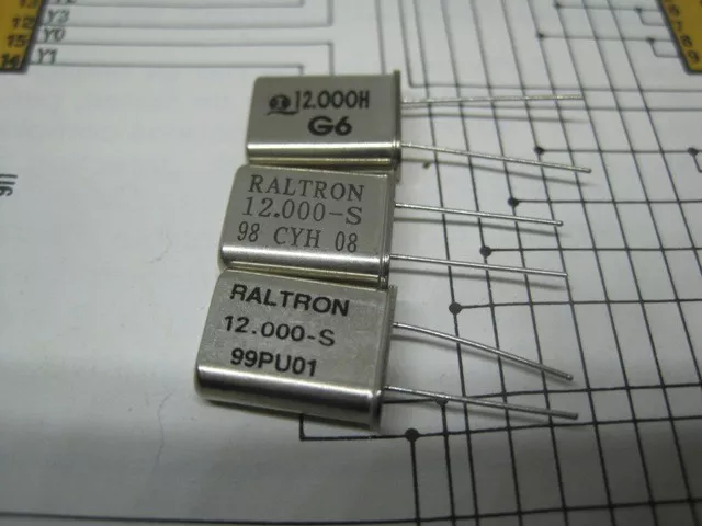 QUARTZ - CRISTAL  12.000Mhz 12MHZ    RALTRON (HC49U)	 1pcs