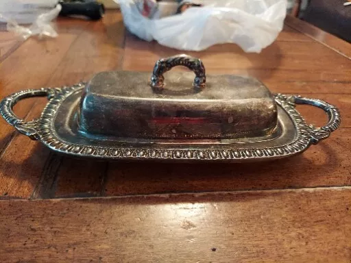 Vintage English Silver Mfg. Co. Covered Butter Dish Antique. FB Rogers 2