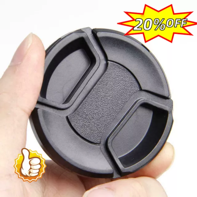 Center Pinch Snap Front Lens Cap Cover For SLR camera with-String  NICE