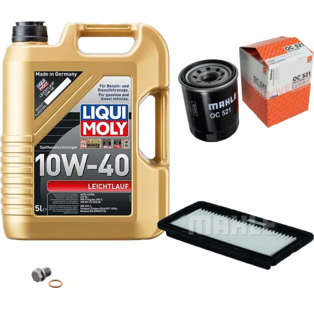 MAHLE Inspektionspaket 5 L Liqui Moly Leichtlauf 10W-40 für Hyundai Atos 1.0i