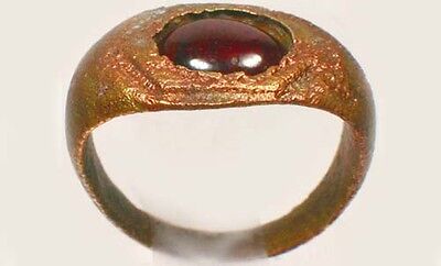 Roman Ring Pannonia (Hungary) AD300 Size 6½ Antique 19thC Norwegian Garnet 1¼ct
