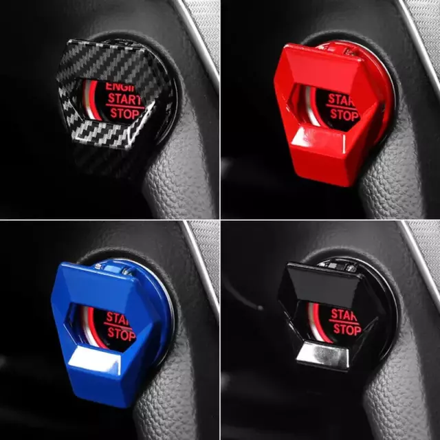 Carbon Car Fiber Engine Start Stop Push Button Switch Cover Trim Accessories