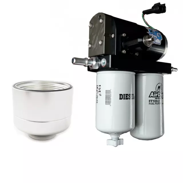 AirDog II 5G 220GPH Fuel Pump & Rudy's Fuel Filter Cap For 11-14 GM 6.6L Duramax