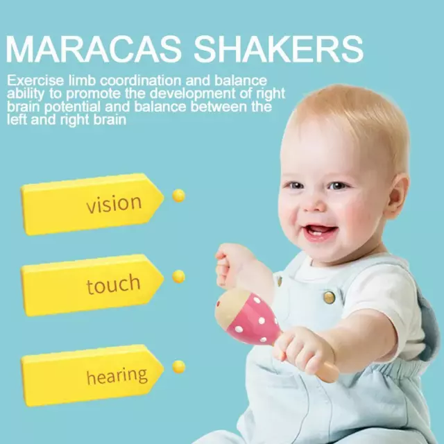Lotto Maracas Shakers Percussioni Maracas Chiquitas Legno N6 Shakers Q8A3